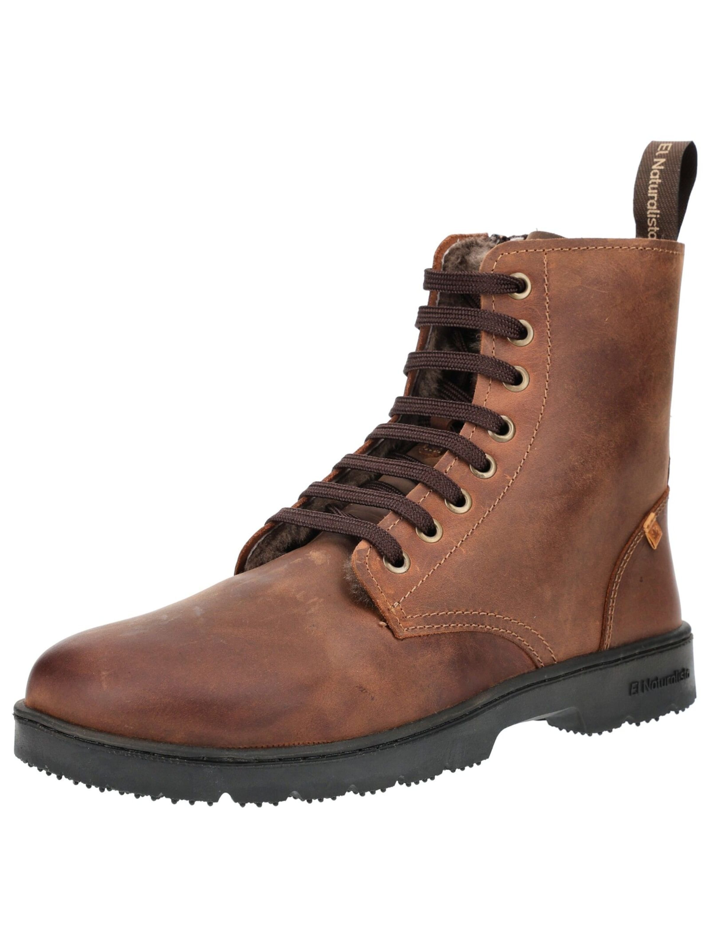 Bottines à lacets EL NATURALISTA en marron : devant