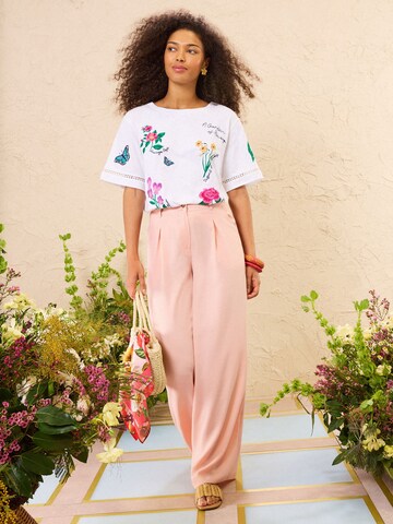 T-shirt love & roses en blanc