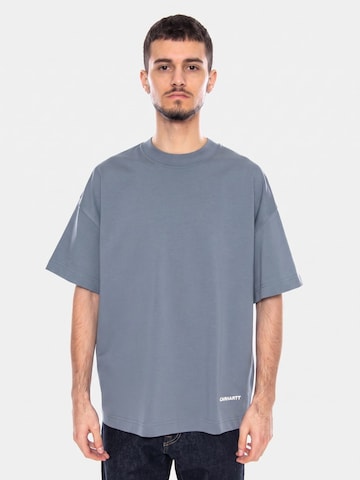 Carhartt WIP Koszulka 'S/S Link Script T-Shirt Velvet Blue / White' w kolorze niebieski