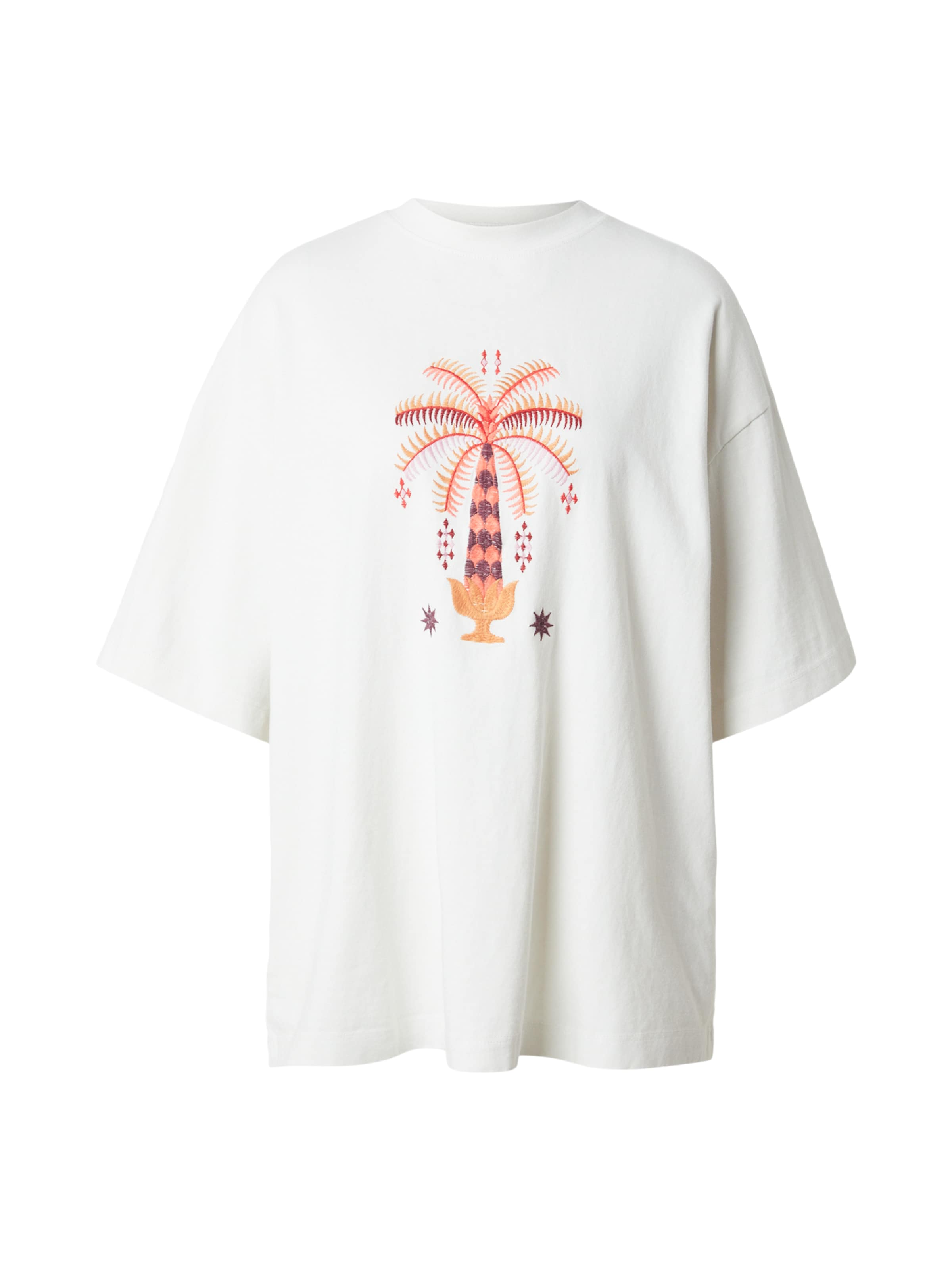 TOPSHOP Majica 'PARADISO' v velikosti XS  | temno liila / korala / karminsko rdeča / bela barva, Prikaz izdelka