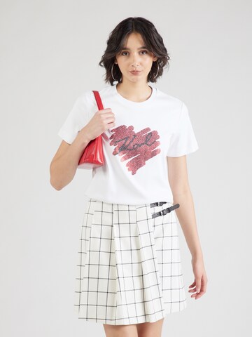 Karl Lagerfeld Koszulka 'HEARTS' w kolorze biały: przód