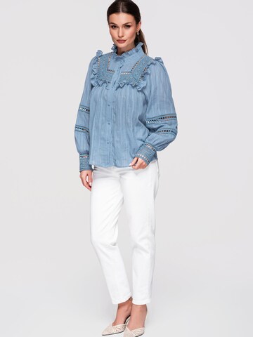 Ombre Blouse in Blauw