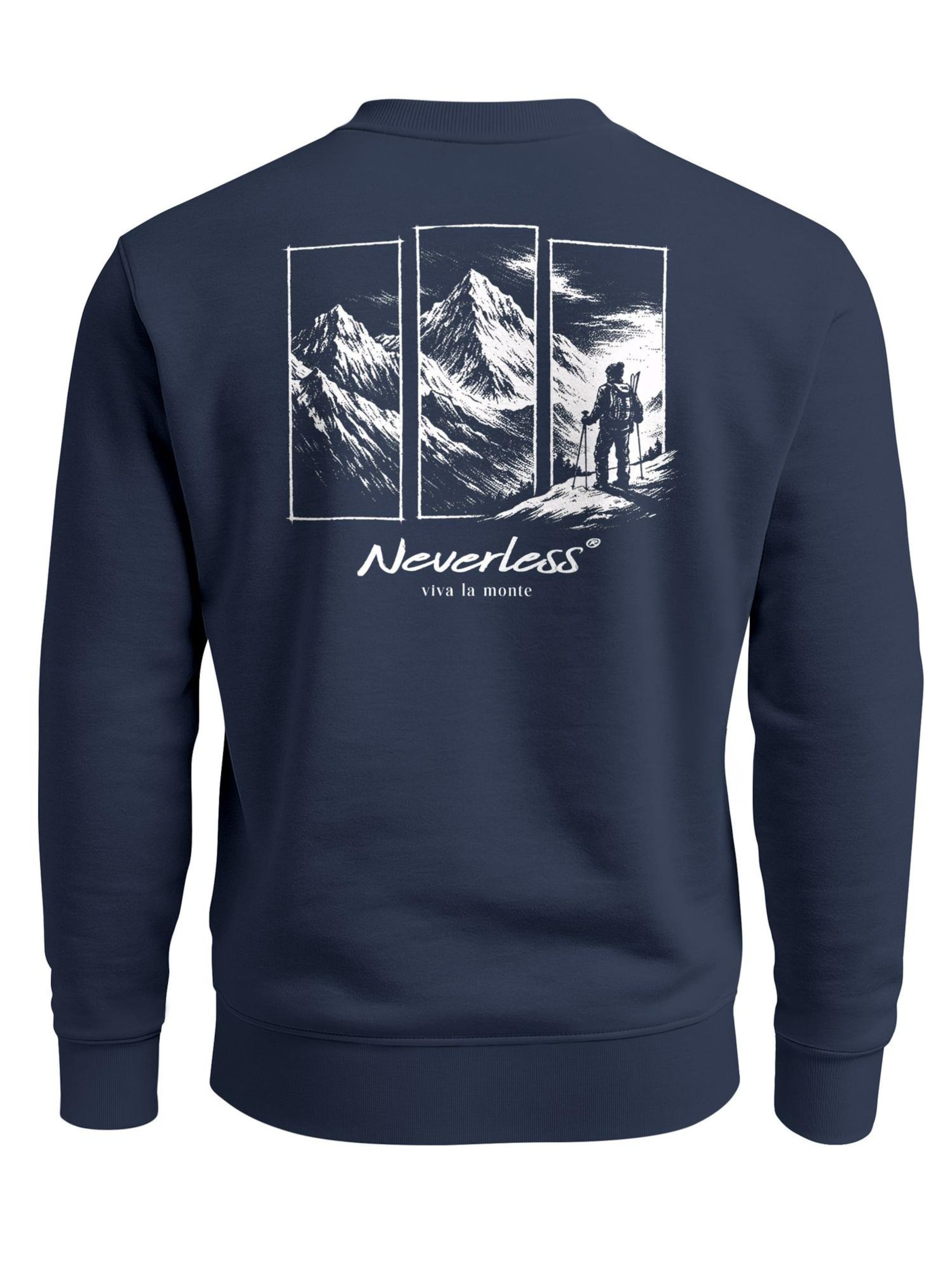 Neverless Sweatshirt 'viva la monte'‌‌‌‌ in Blau: Vorderseite