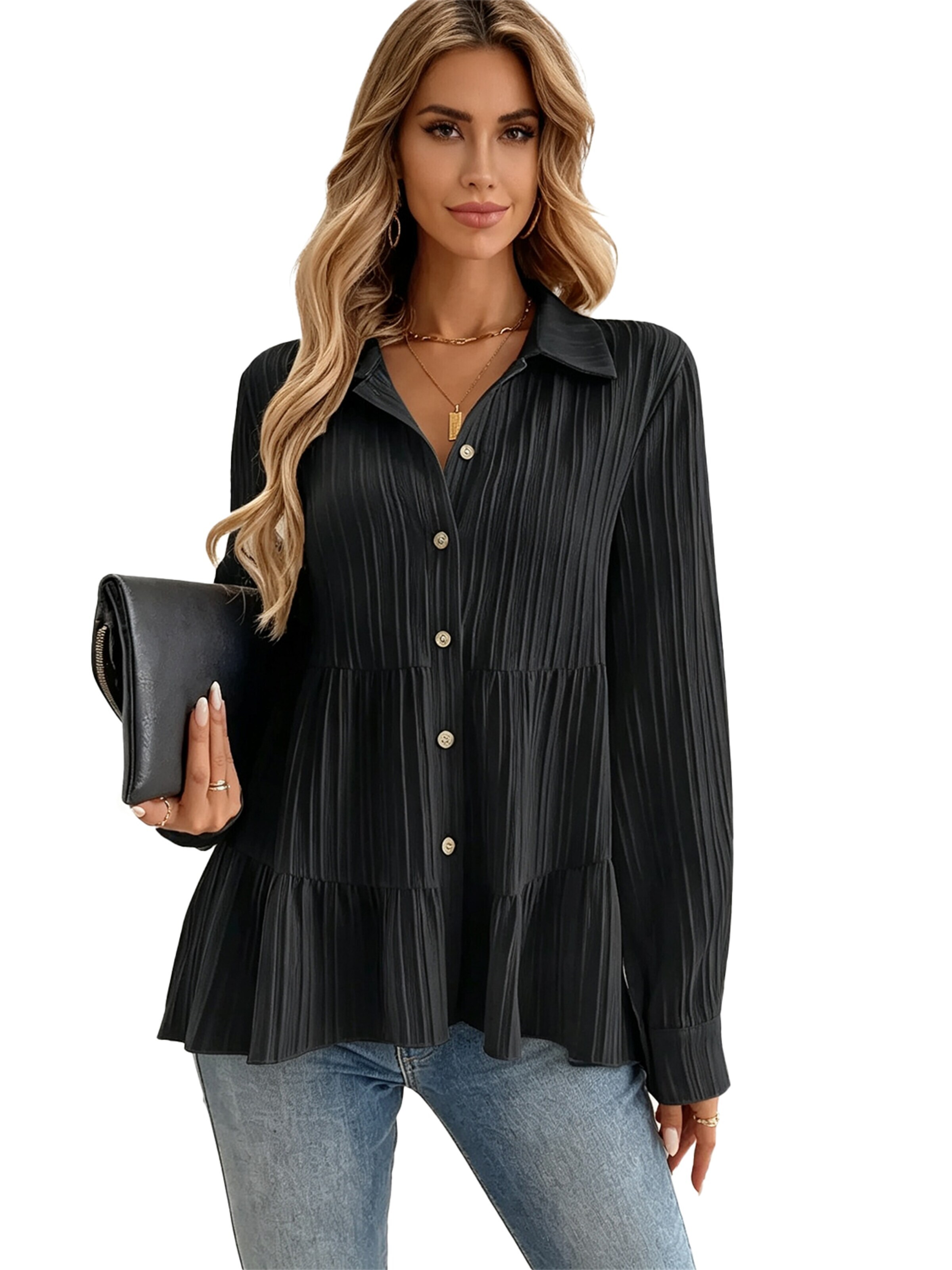 KoJooin Bluse‌‌‌‌ in XXL in schwarz, Produktansicht