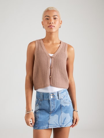 ROXY Вязаная жилетка 'Beach Bungalow' в Коричневый: спереди