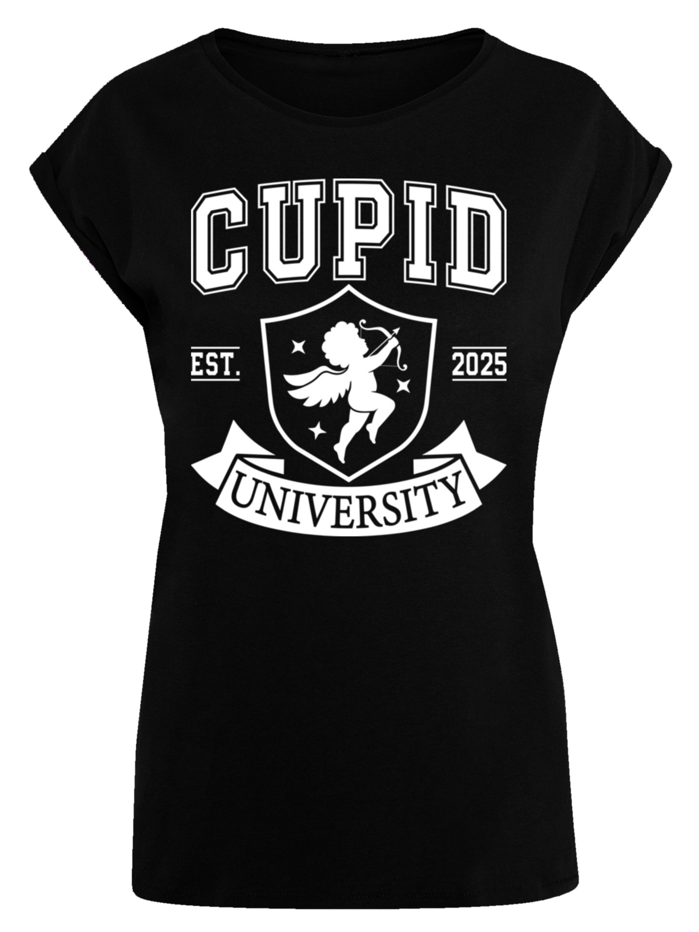 F4NT4STIC Shirt 'Cupid University Valentinstag' in Black: front