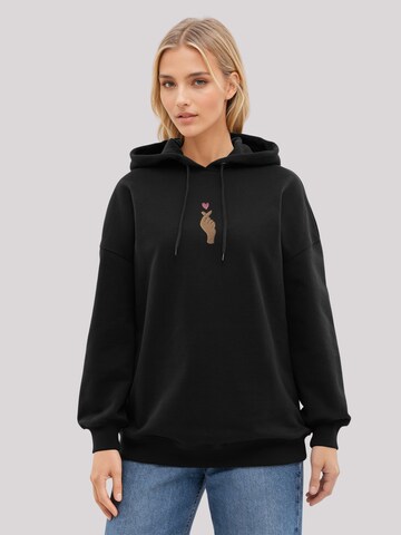 Sweat-shirt 'Finger Herz' F4NT4STIC en noir : devant