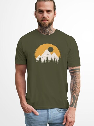 Neverless Shirt 'Mountains' in Green