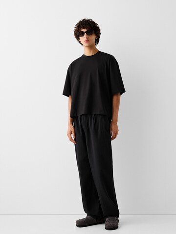 Bershka Loosefit Hose in Schwarz