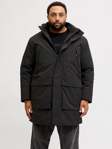 Parka invernale 'JPRCCMOON' di Jack & Jones Plus in nero: frontale