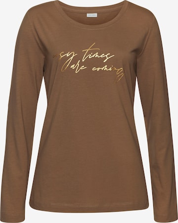 Chemise de nuit LASCANA en marron : devant