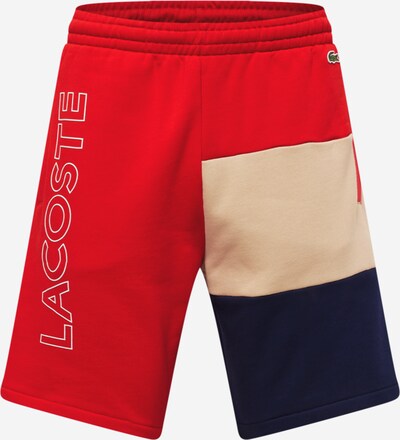 Pantaloni LACOSTE pe bej / albastru / roșu, Vizualizare produs