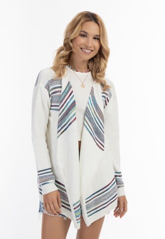 IZIA Knit cardigan in White: front