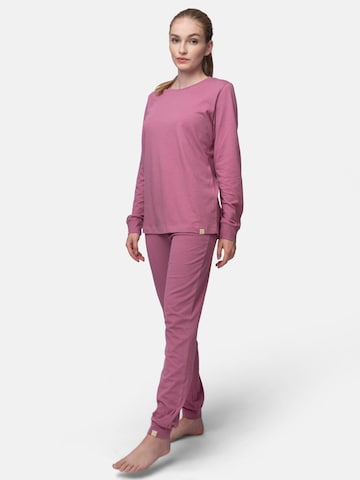 greenjama Pajama Shirt 'Langarm-Shirt mit Woll-Anteil und Bündchen' in Purple