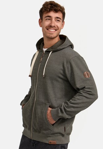 INDICODE JEANS Zip-Up Hoodie ' Baustian ' in Green