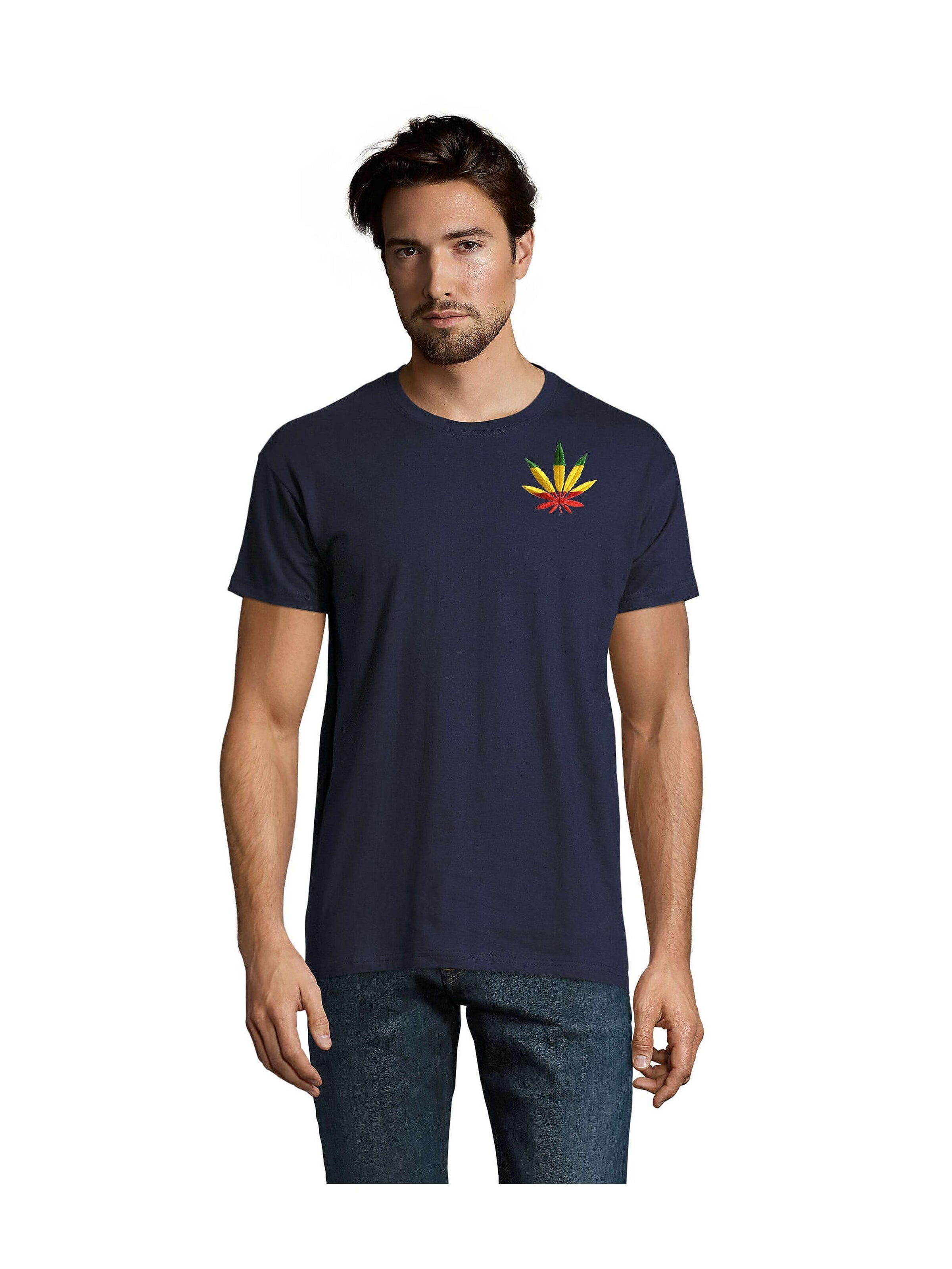 Blondie & Brownie Shirt 'Cannabis Patches'‌‌‌‌‌ in 5XL in navy, Produktansicht