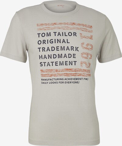 TOM TAILOR Тениска в камък / тъмнооранжево / черно, Преглед на продукта