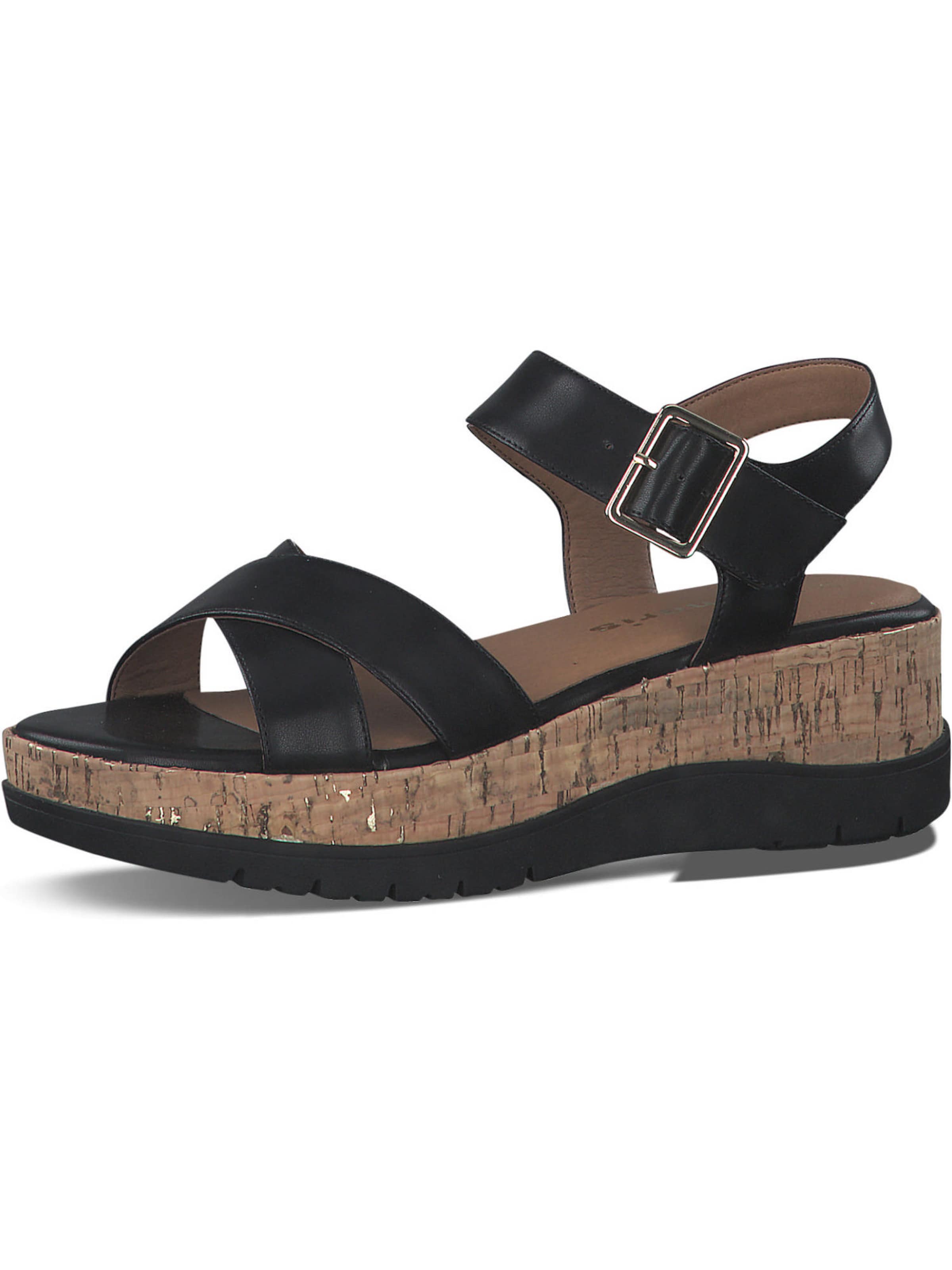 Tamaris Sandaal '28708' in Zwart: voorkant