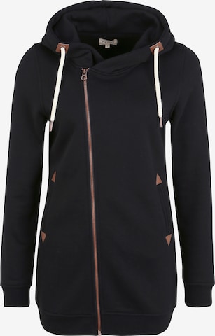 Oxmo Zip-Up Hoodie 'Vicky' in Black: front
