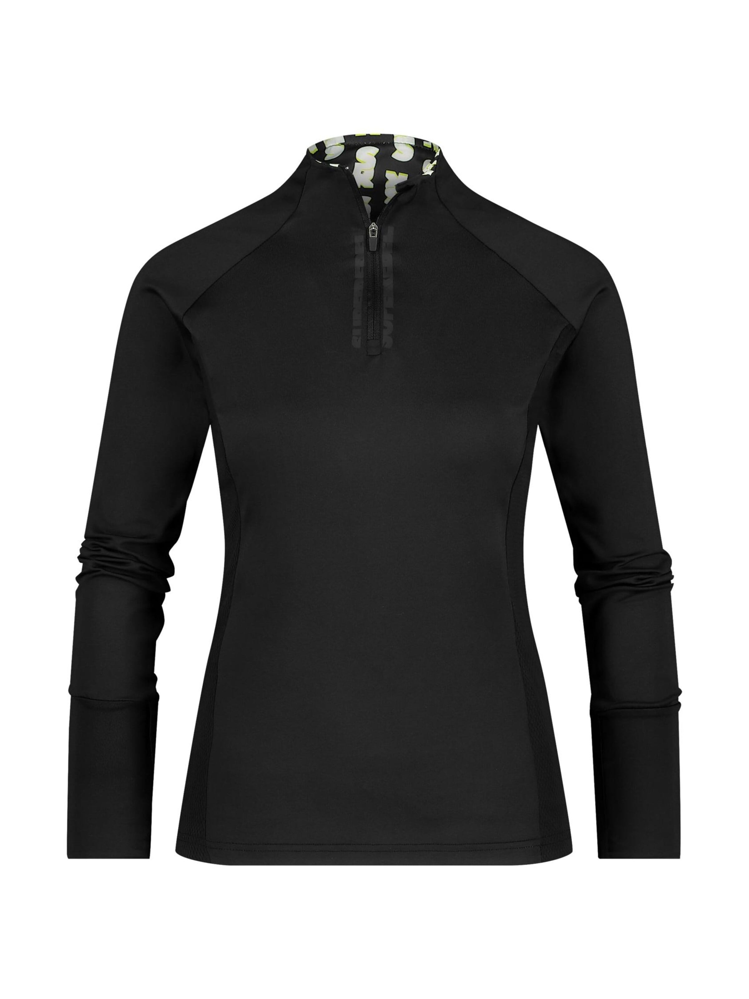 SUPERREBEL® GEAR Functioneel shirt 'Grace' in Zwart: voorkant