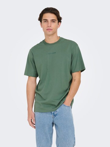 T-Shirt 'Levi' Only & Sons en vert : devant