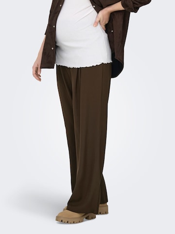 Only Maternity - regular Pantalón 'OLMPLEAT' en marrón: frente