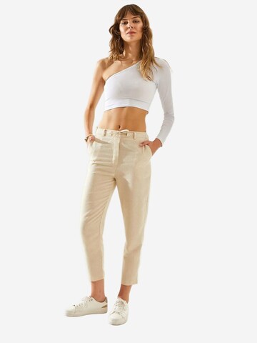 Bianco Lucci Regular Broek in Beige