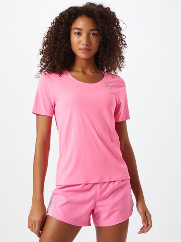 NIKE Performance shirt 'City Sleek' in Pink: front