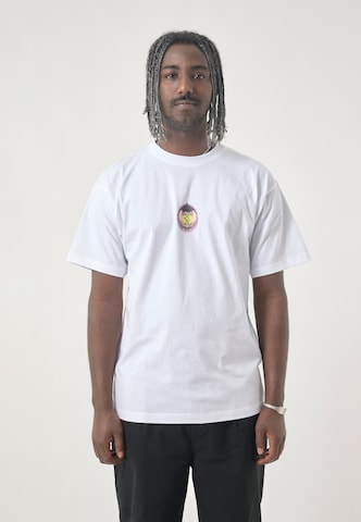 Cleptomanicx Shirt 'Classic Tee Take Care' in White: front