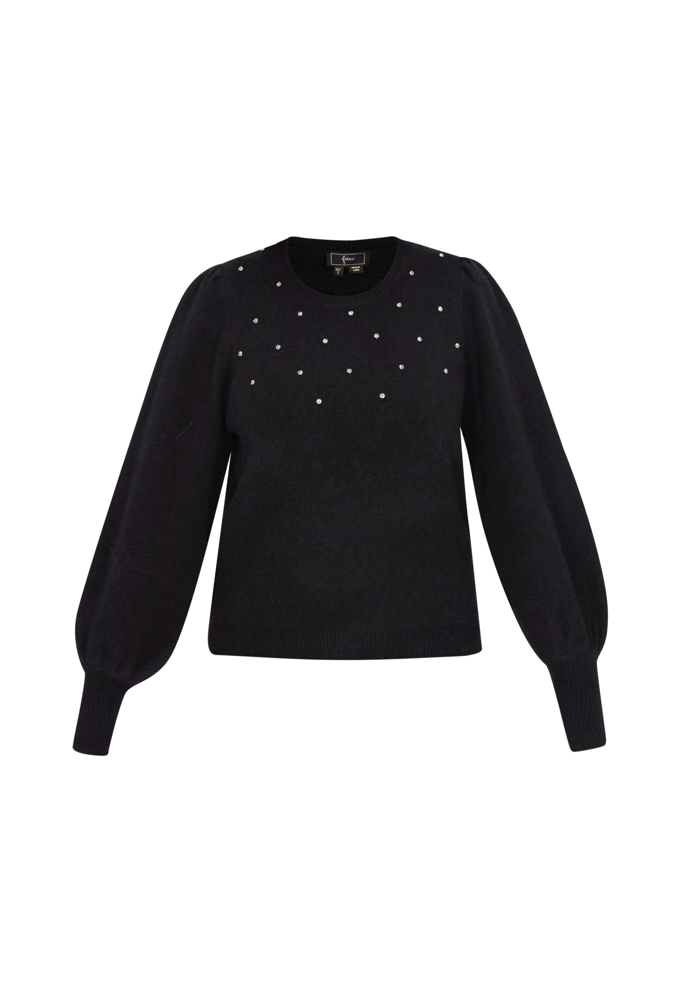 melns faina Džemperis: no priekšpuses