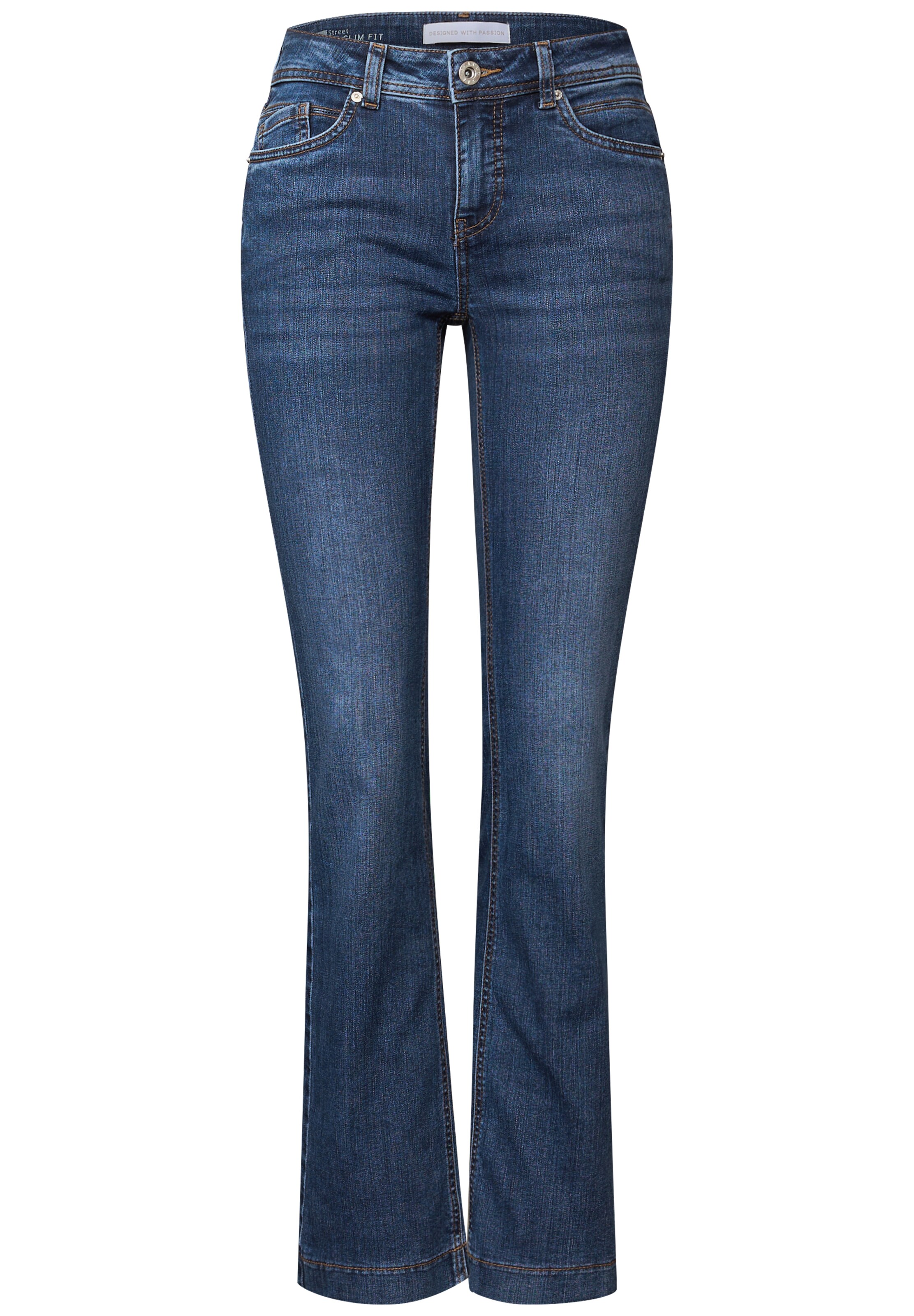 STREET ONE Slimfit Jeans in Blau: Vorderseite