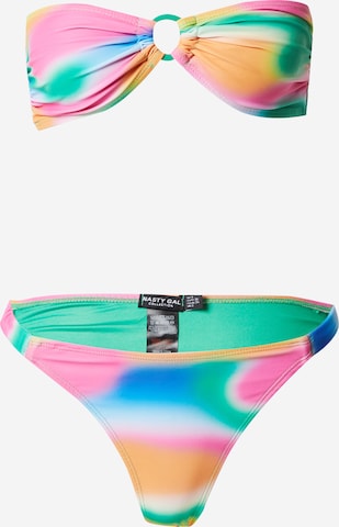 Nasty Gal - Bandeau Biquíni em mistura de cores: frente