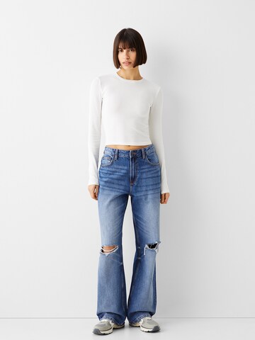 Wide Leg Jean Bershka en bleu