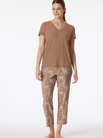 SCHIESSER Pajama ' 7/8 - Selected Premium ' in Beige: front