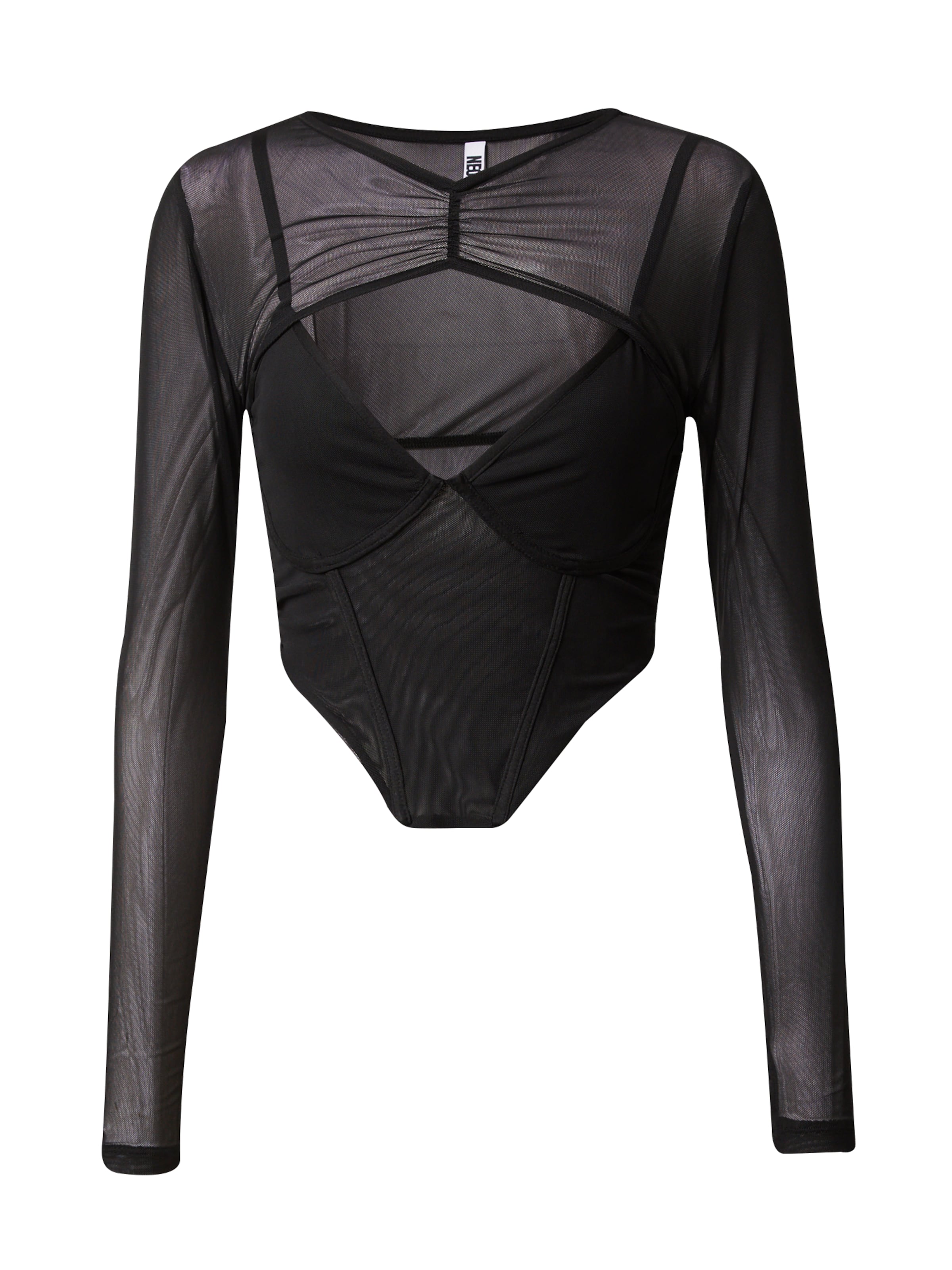 NEON & NYLON Blouse 'AVA' in Black: front
