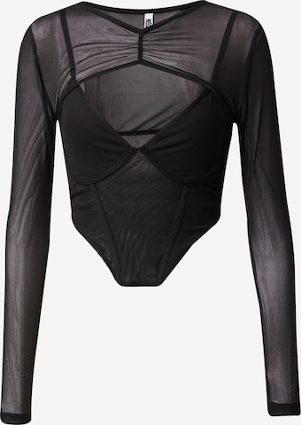 NEON & NYLON - Blusa 'AVA' en negro: frente