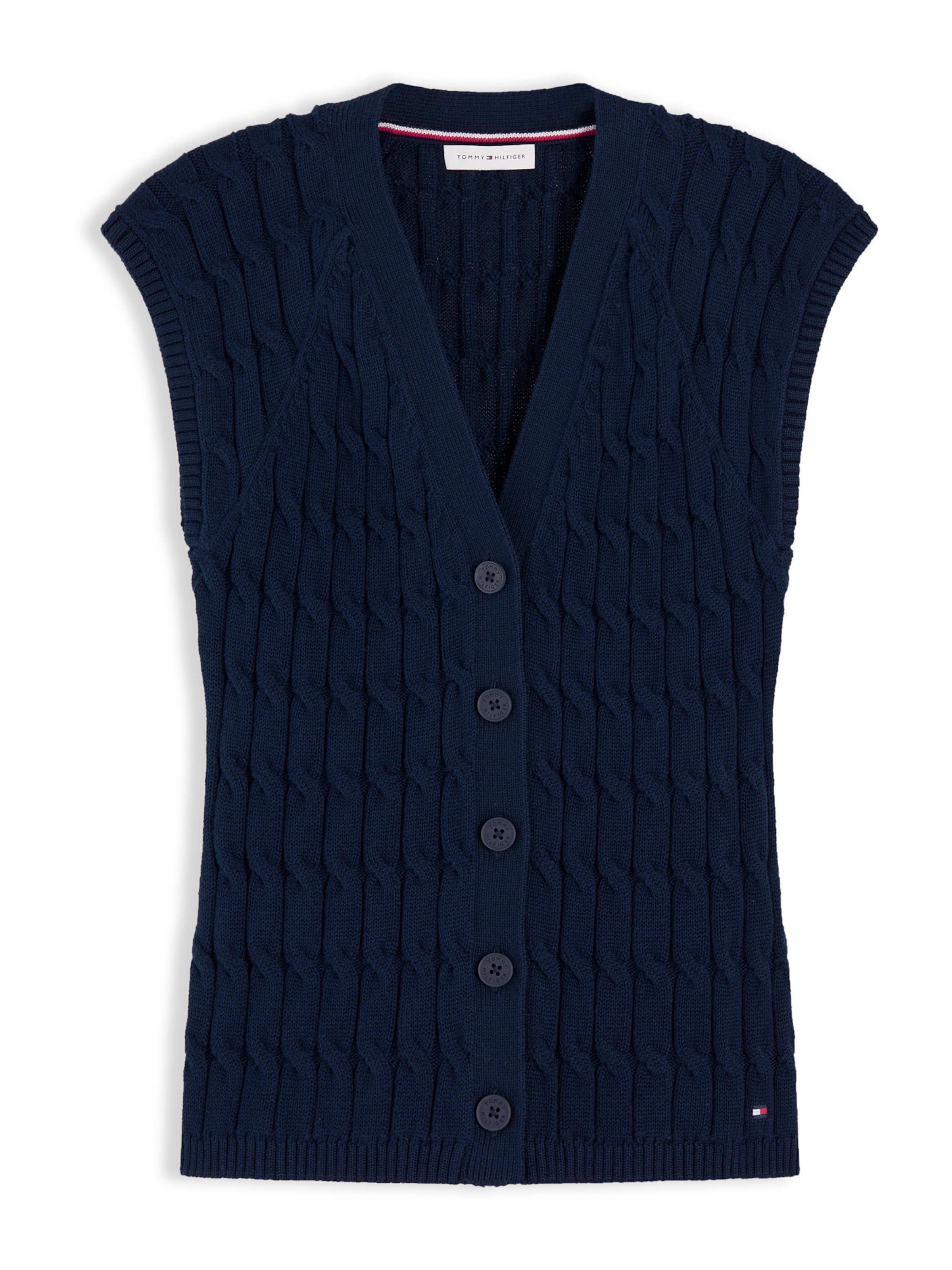 TOMMY HILFIGER Kootud vest, värv sinine: eest vaates