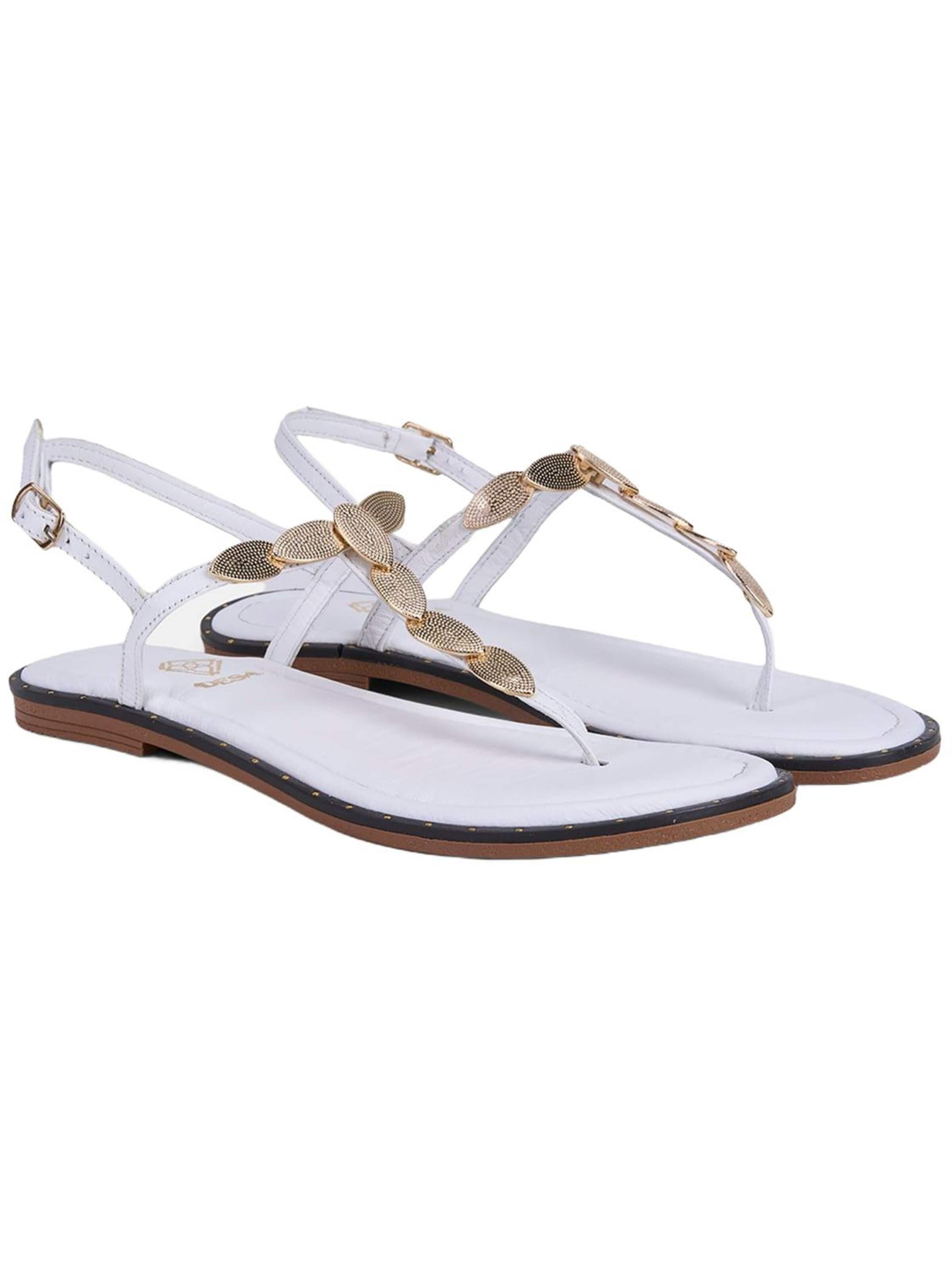 Desa T-Bar Sandals in White