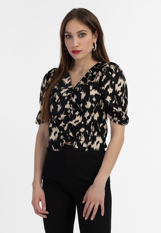 faina Blouse in Zwart: voorkant