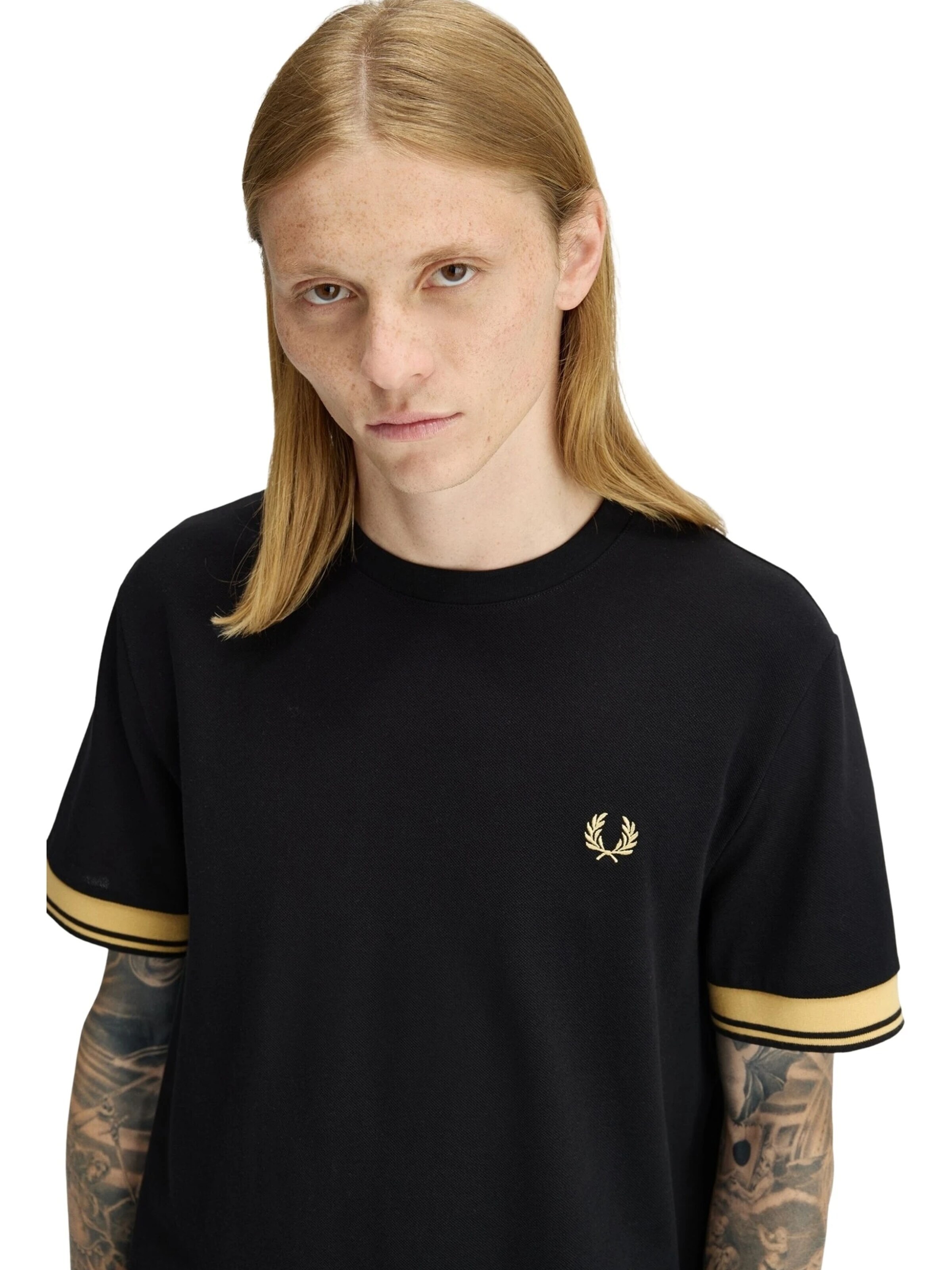 T-Shirt 'Camiseta fred perry marino twin tipped cuff t-shirt' Fred Perry en noir