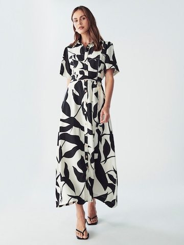 Robe-chemise Willa en noir : devant