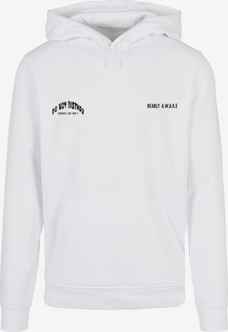 Merchcode Sweatshirt 'Barely Awake' in Wit: voorkant