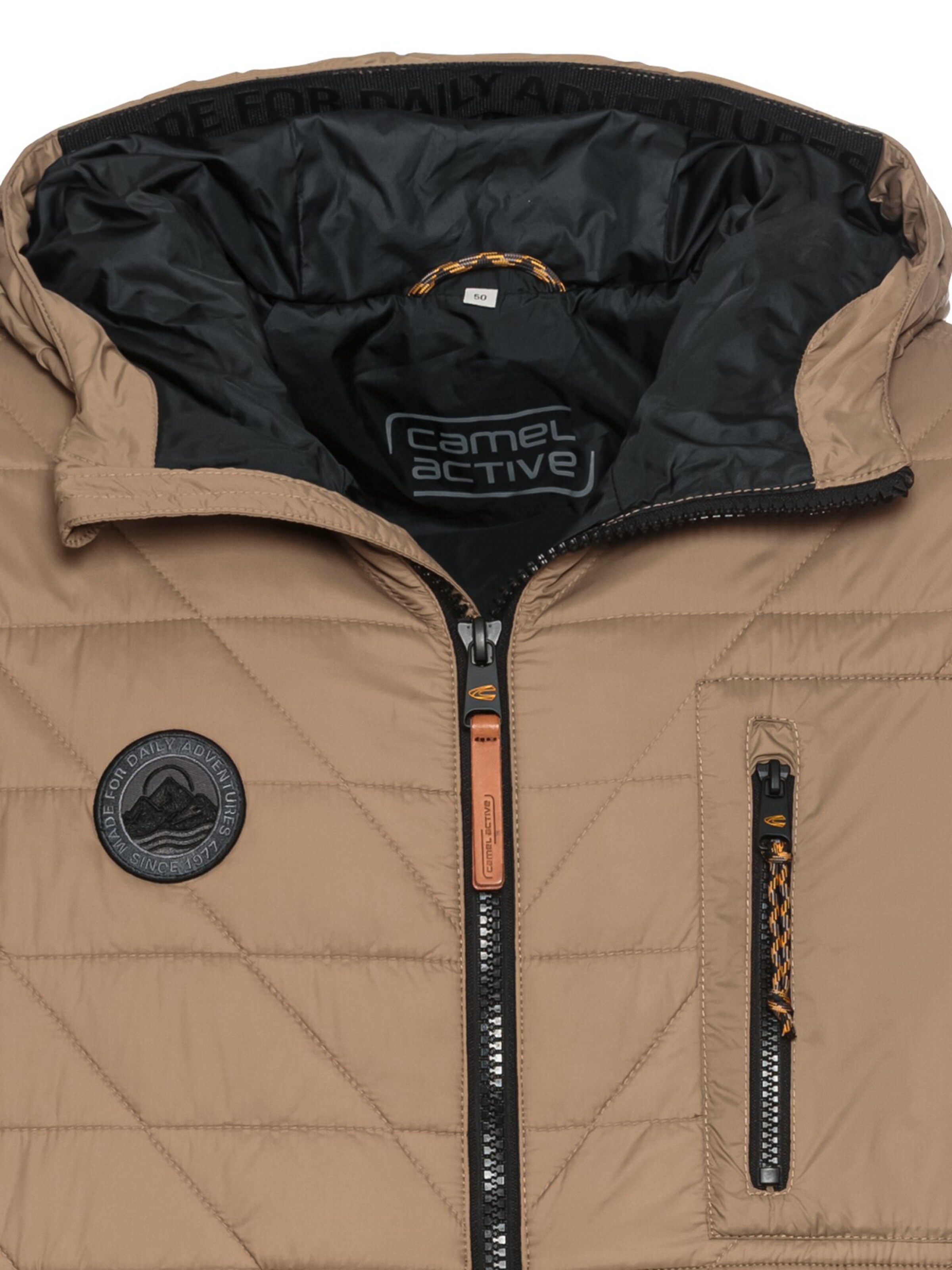 CAMEL ACTIVE Fleecejacke im Materialmix in Braun