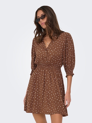 ONLY - Vestido camisero 'ONLRaya' en marrón: frente