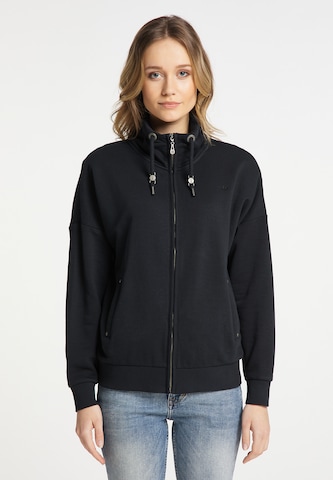 DreiMaster Vintage Zip-Up Hoodie in Black: front