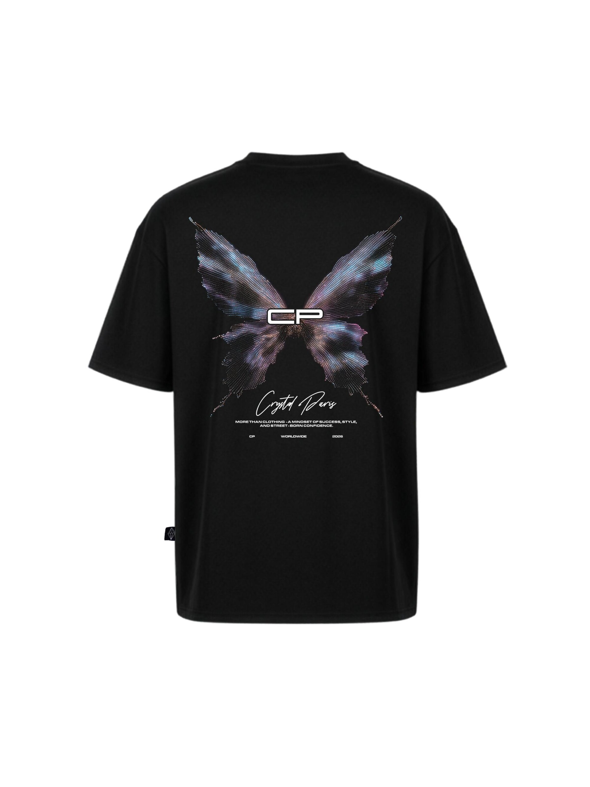 Crystal Paris Shirt 'Butterfly' in Black