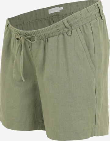 Pantalon chino 'BEACH' MAMALICIOUS en vert : devant