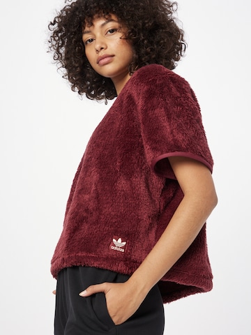 ADIDAS ORIGINALS Sweater 'Essentials+ Fluffy' in Red