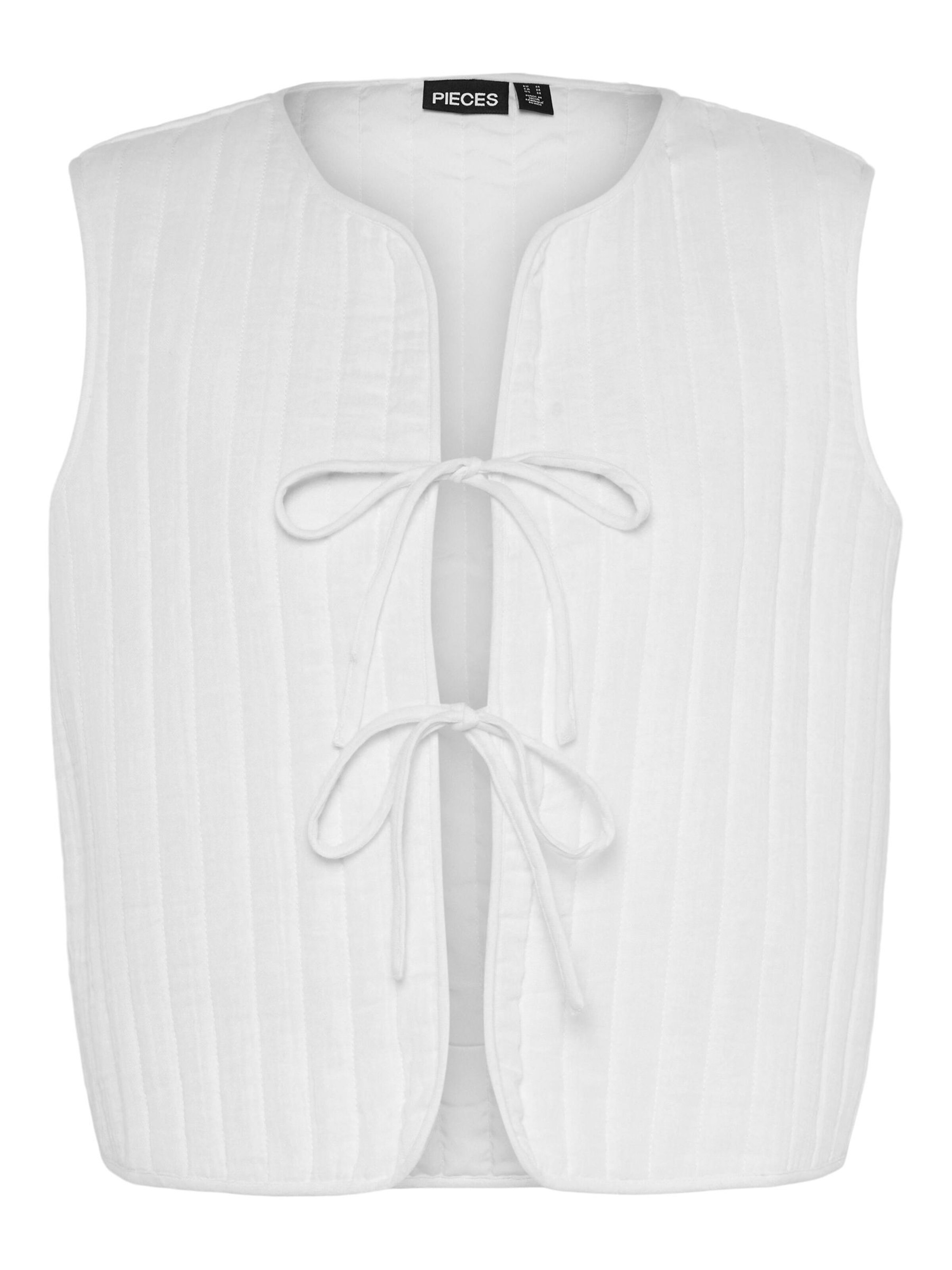 Gilet 'PCMastina' PIECES en blanc : devant