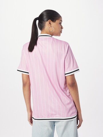 Karl Kani Shirt 'Varsity Pinstripe' in Pink
